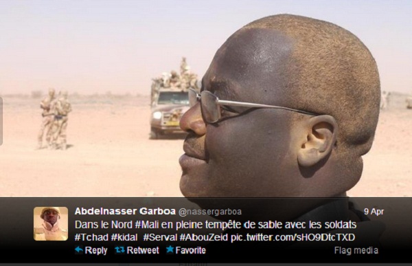 Twitter live coverage of the war of Abdelnasser Garboa in Mali